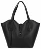 Elegancka Torebka Skórzana Shopper Bag Czarna